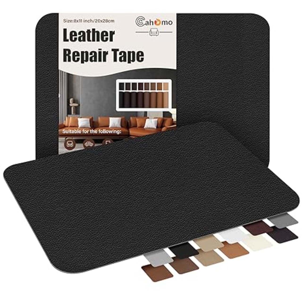 Cahomo Black Self-Adhesive 8.50 x 11 Leather Repair Patches